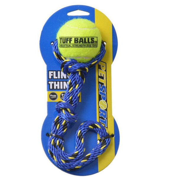 Tennis ball HOND Fling Thing (met touw)